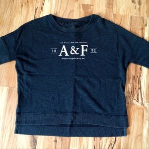 Oversized cropped crew neck sweater